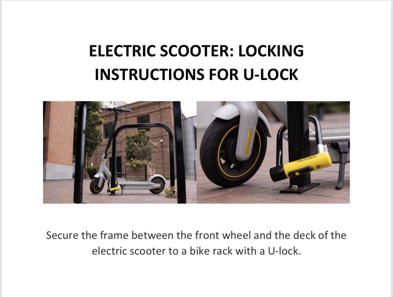 How to Lock Electric Scooter to Bike Rack
