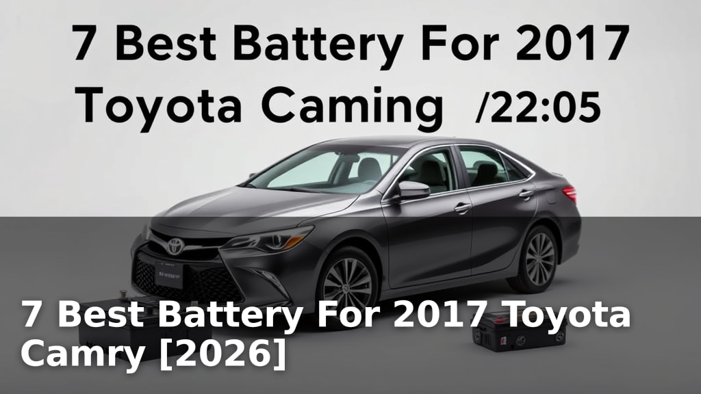 7 Best Battery For 2017 Toyota Camry [2026]