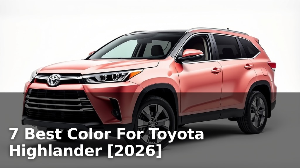 7 Best Color For Toyota Highlander [2026]