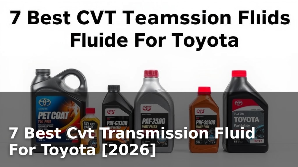 7 Best Cvt Transmission Fluid For Toyota [2026]