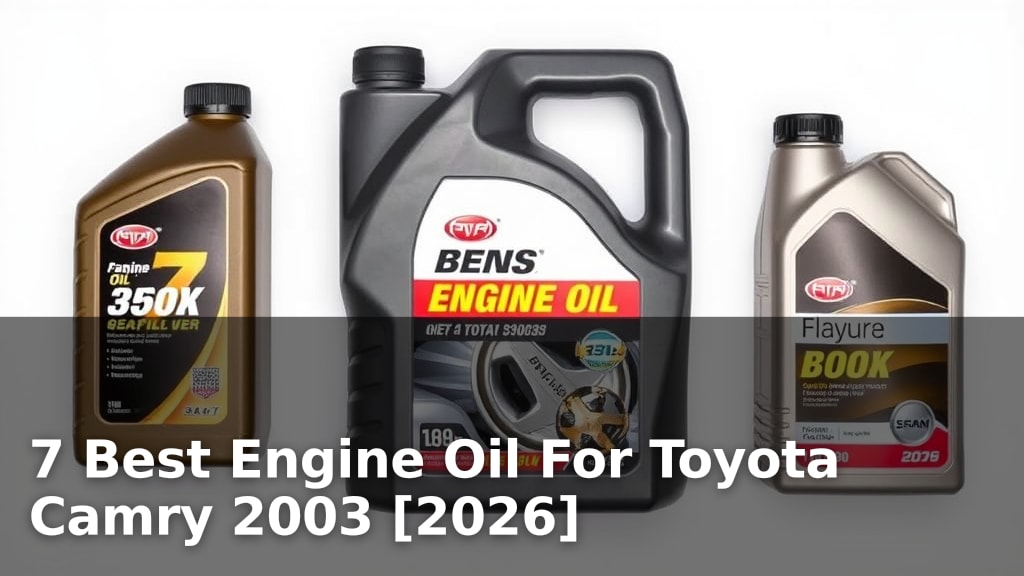 7 Best Engine Oil For Toyota Camry 2003 [2026]