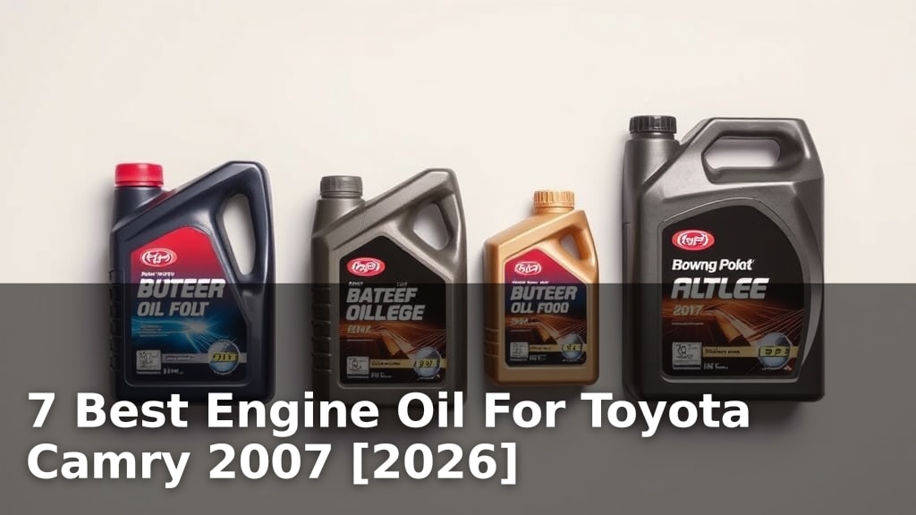 7 Best Engine Oil For Toyota Camry 2007 [2026]