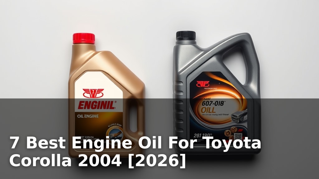 7 Best Engine Oil For Toyota Corolla 2004 [2026]