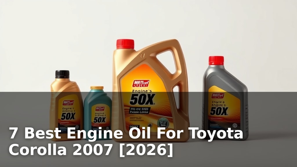 7 Best Engine Oil For Toyota Corolla 2007 [2026]