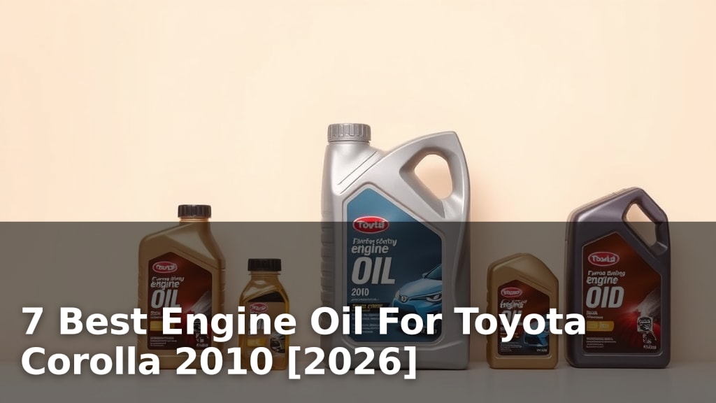 7 Best Engine Oil For Toyota Corolla 2010 [2026]