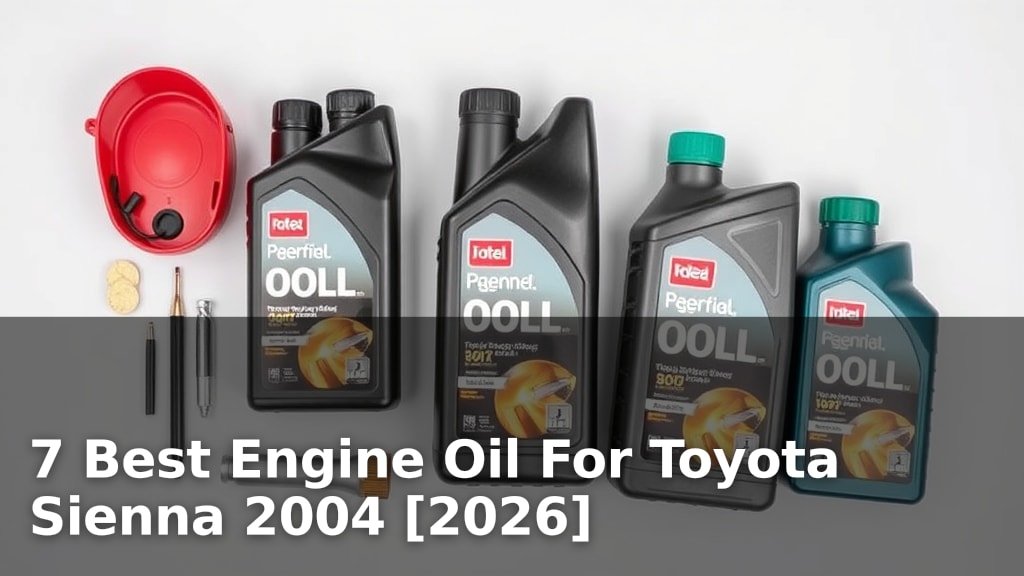 7 Best Engine Oil For Toyota Sienna 2004 [2026]