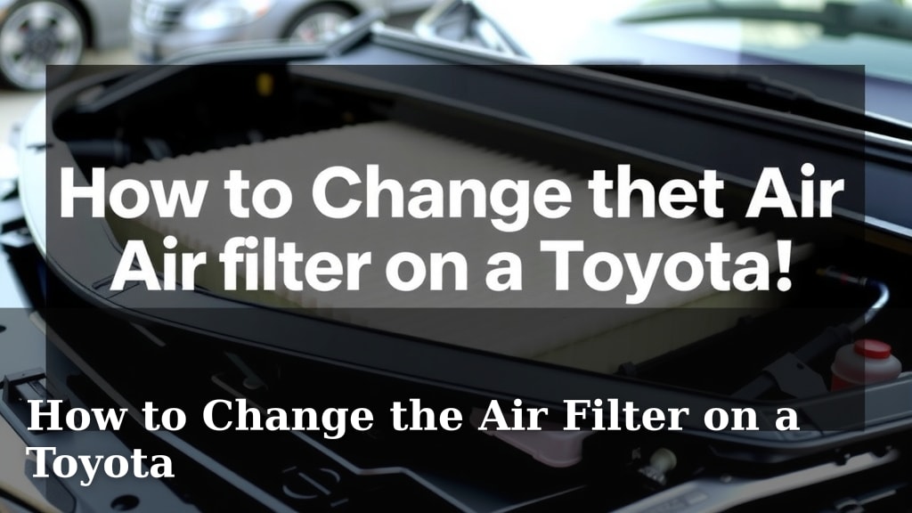 How to Change the Air Filter on a Toyota