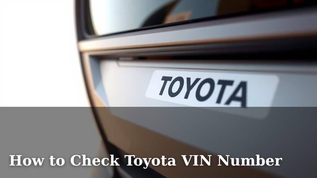 How to Check Toyota VIN Number