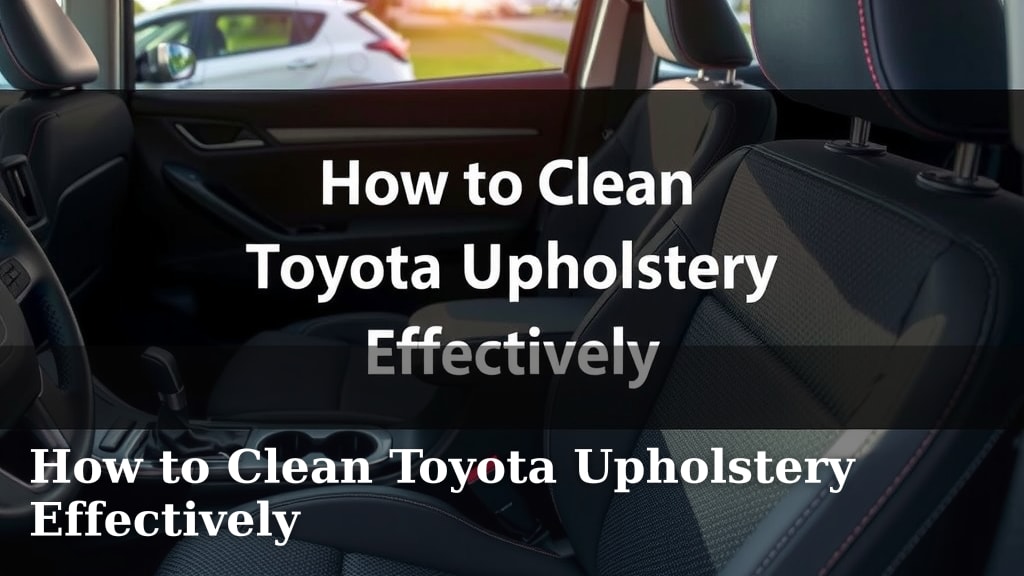 How to Clean Toyota Upholstery Effectively