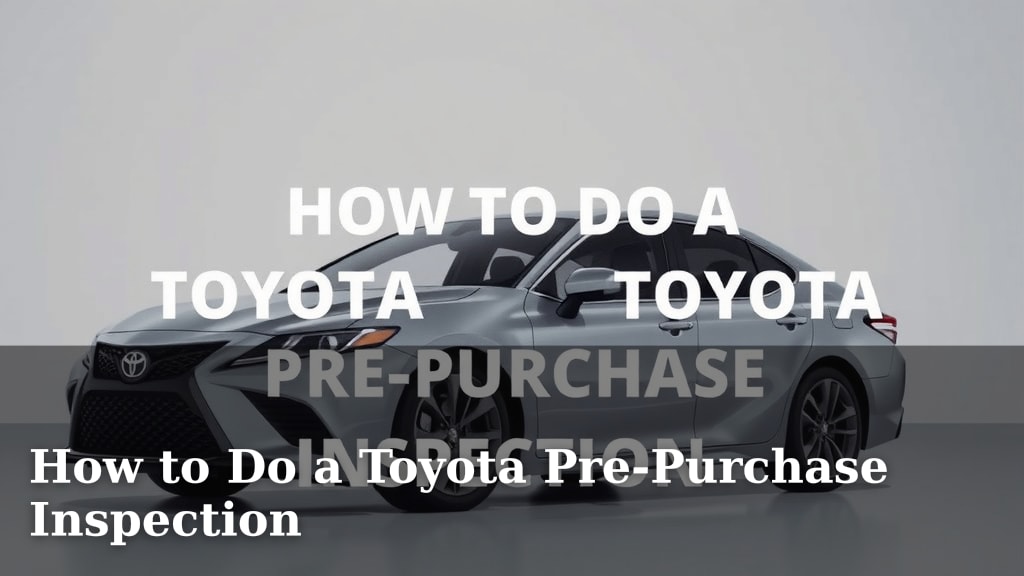 How to Do a Toyota Pre-Purchase Inspection
