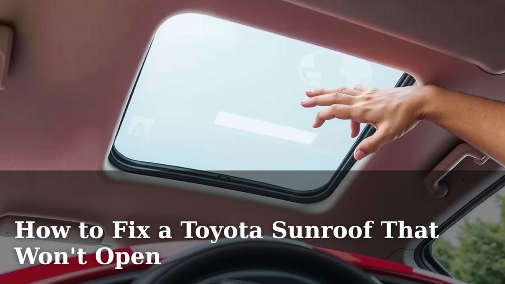 How to Fix a Toyota Sunroof That Won't Open