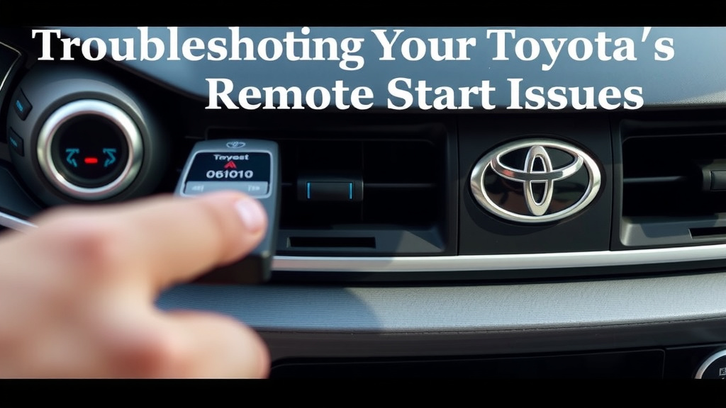 Troubleshooting Your Toyota's Remote Start System