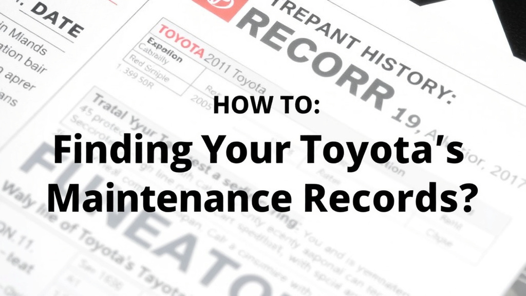 Finding Your Toyota's Maintenance Records