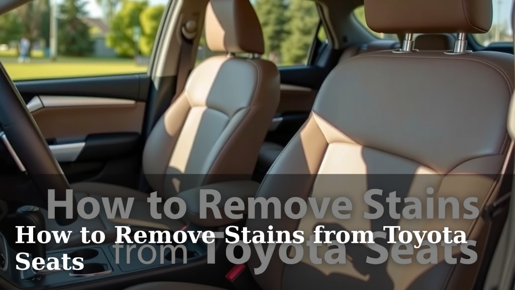 How to Remove Stains from Toyota Seats