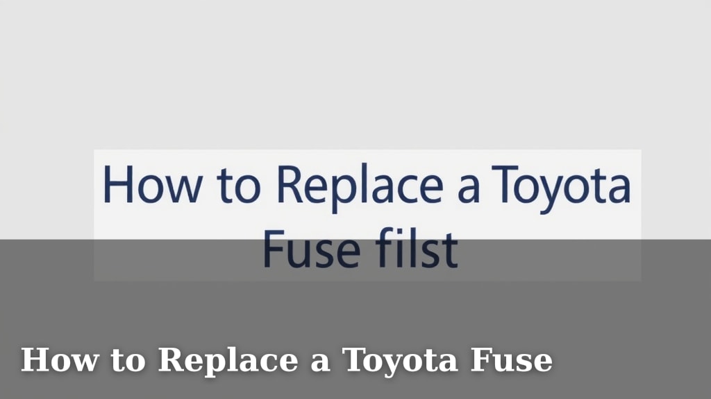 How to Replace a Toyota Fuse
