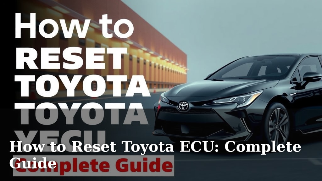 How to Reset Toyota ECU: Complete Guide