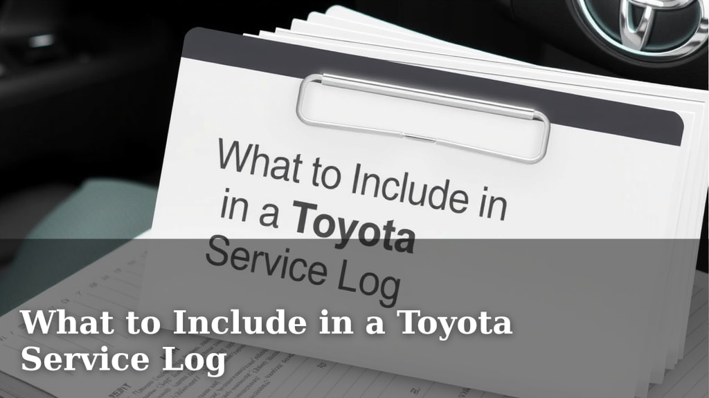 What to Include in a Toyota Service Log