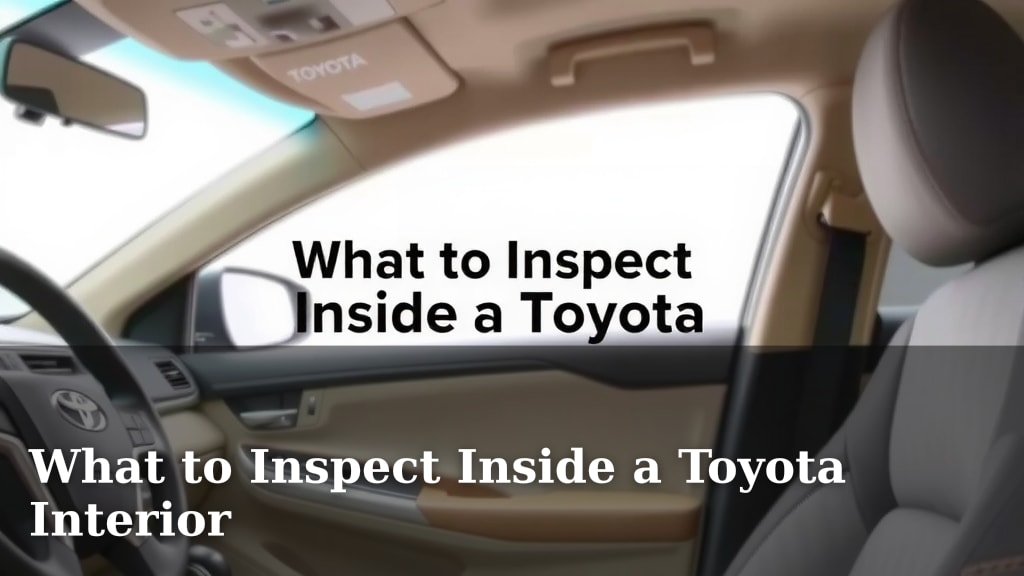 What to Inspect Inside a Toyota Interior