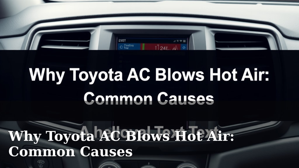Why Toyota AC Blows Hot Air: Common Causes