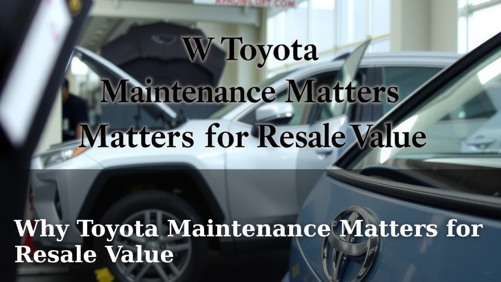 Why Toyota Maintenance Matters for Resale Value