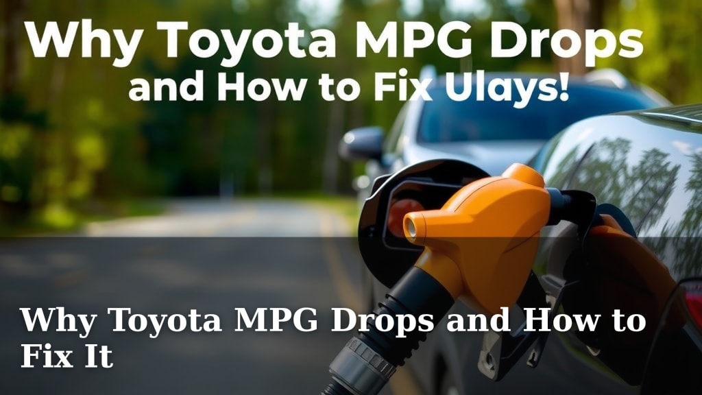 Why Toyota MPG Drops and How to Fix It