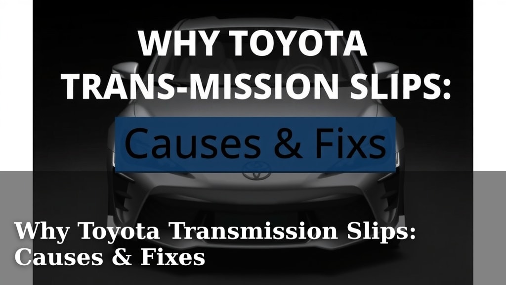 Why Toyota Transmission Slips: Causes & Fixes