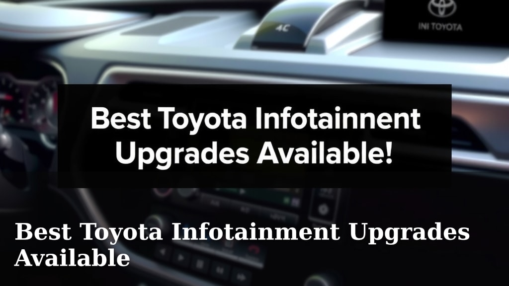 Best Toyota Infotainment Upgrades Available