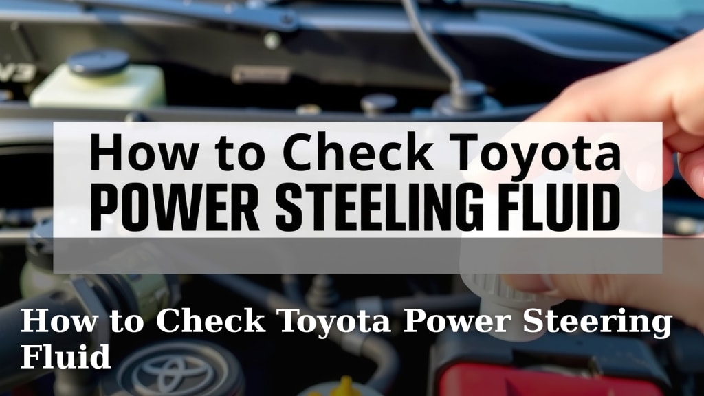How to Check Toyota Power Steering Fluid