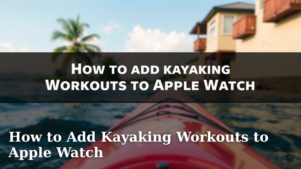 How to Add Kayaking Workouts to Apple Watch