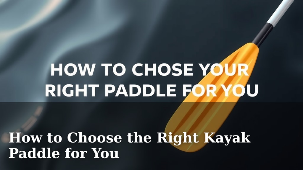 How to Choose the Right Kayak Paddle for You