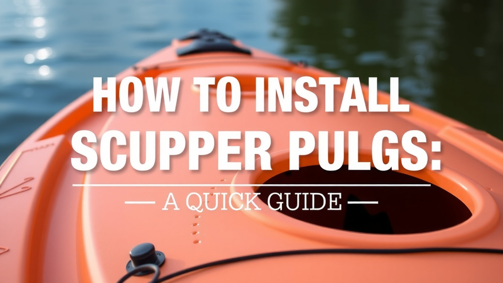 How to Install Kayak Scupper Plugs: A Quick Guide