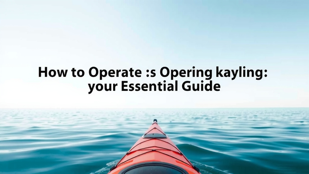 Mastering Kayak Operation: Your Essential Guide