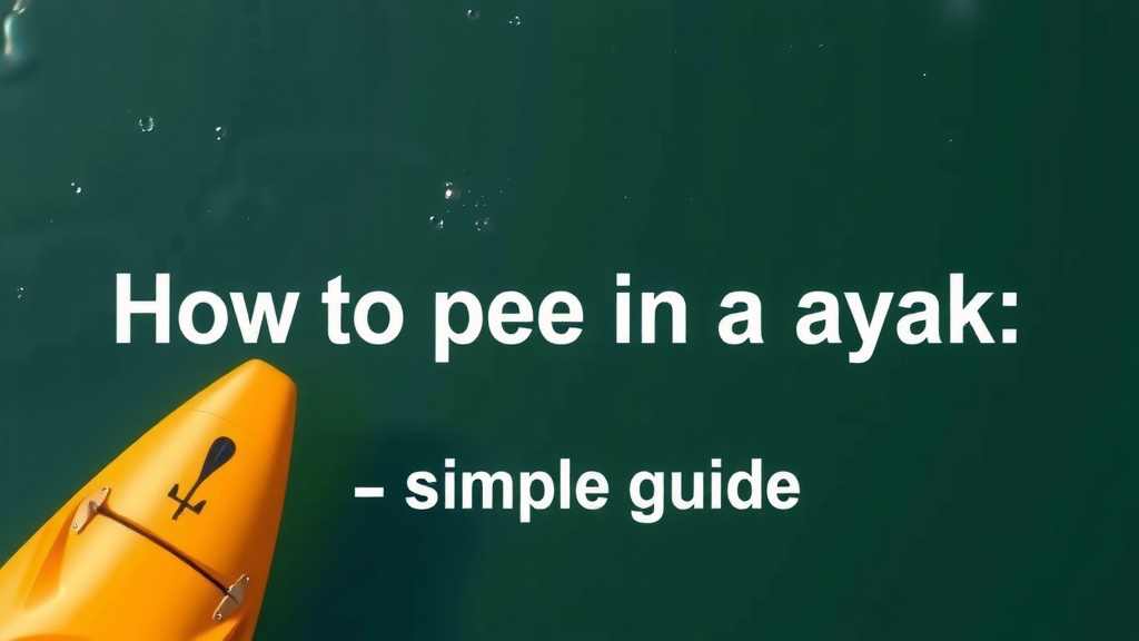 How to Pee in a Kayak: A Simple Guide