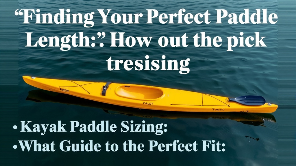 Finding Your Perfect Kayak Paddle Length