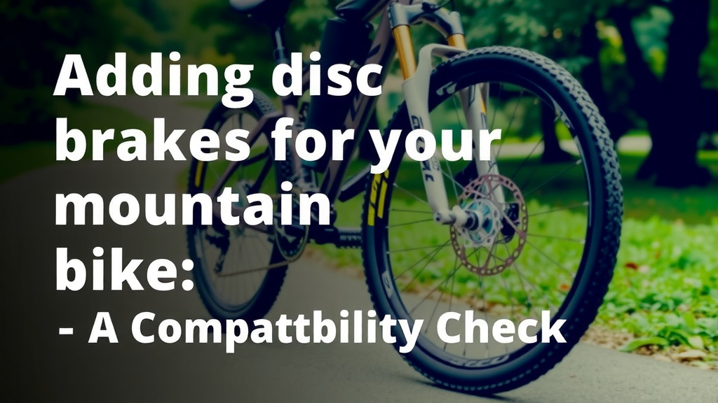 Adding Disc Brakes to Your Mountain Bike: A Compatibility Check